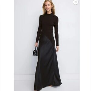 Rosetta Getty Bias Turtleneck Combo Gown, Size: XL